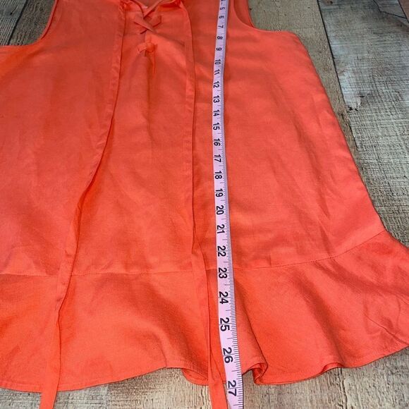 Ann Taylor linen sleeveless lace up peplum top NWT - Picture 8 of 12